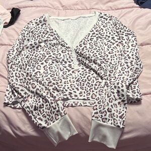 SHEIN Ribbed Knit Top in Soft Pink and White